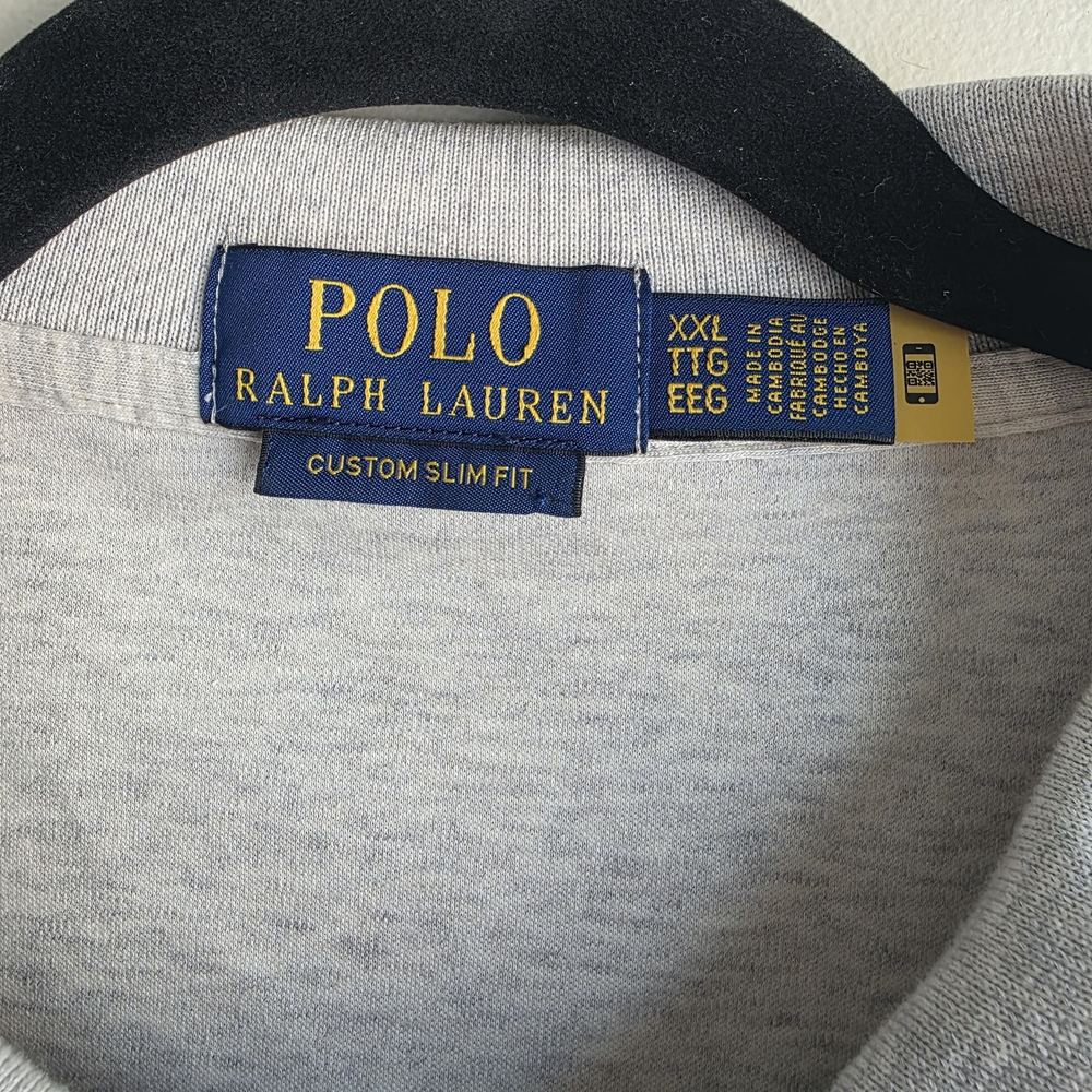 Polo Ralph Lauren Men's Custom Slim Fit Polo Shirt Heather Grey XXL - Picture 3 of 9